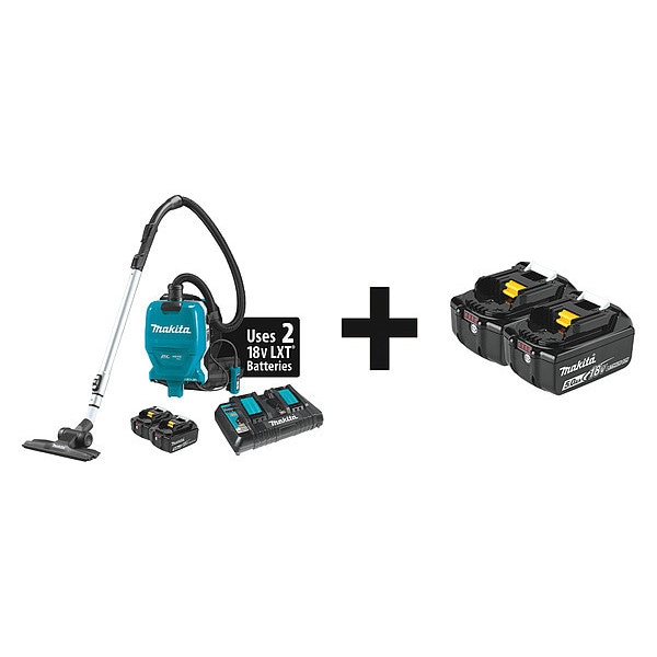 Makita Cordless Vacuum, 18.0V, Battery Included - XCV09PT + BL1850B-2