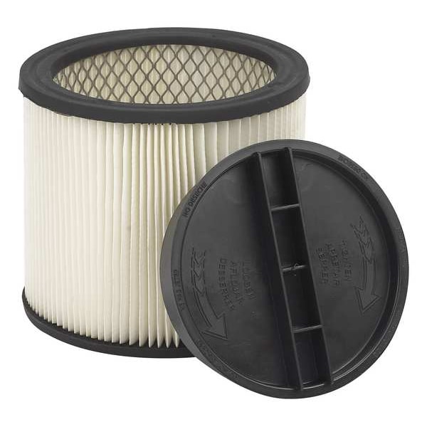 Shop-Vac Vacuum Filter, Fits Shop-Vac Vacuum Brand, Std, 8 in, Wet/Dry, Paper, Cartridge Filter - 9030433