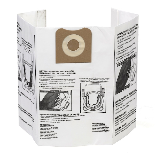 Ridgid Bag Filter, Wet/Dry, 12 to 16 gal. - 23743