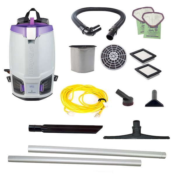 Proteam GoFit 6, 6 qt. Backpack Vacuum w/ 18" Carpet Sidewinder Tool Kit - 107701