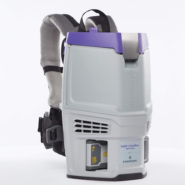 Proteam GoFit 3 Cordless 4Ah, 3 qt. Backpack Vacuum w/ Xover Multi-Surface Telescoping Wand Tool Kit - 107774