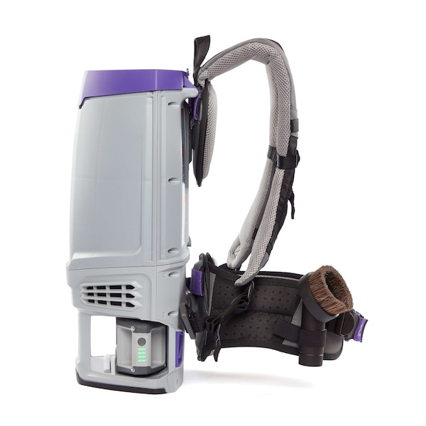 Proteam GoFit 6 Cordless 4Ah, 6 qt. Backpack Vacuum w/ Xover Multi-Surface Telescoping Wand Tool Kit - 107782