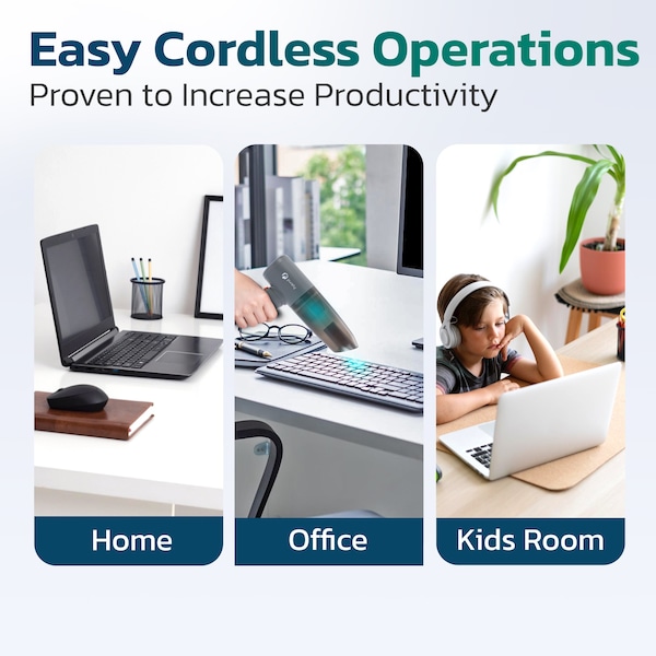 Purely Wireless Vacuum Cleaner & Electric Air Duster for Keyboard, Desktop, and Computer - Gray - C215