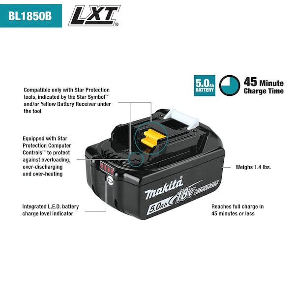 Makita Cordless Robotic Vacuum, 5 Ah, 18 V - DRC300PT