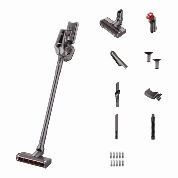 Honeywell Aeromax Pro VC16 Cordless Vacuum, 8.5'' Cleaning Path, Dark Silver - HVC16AMPSG01US