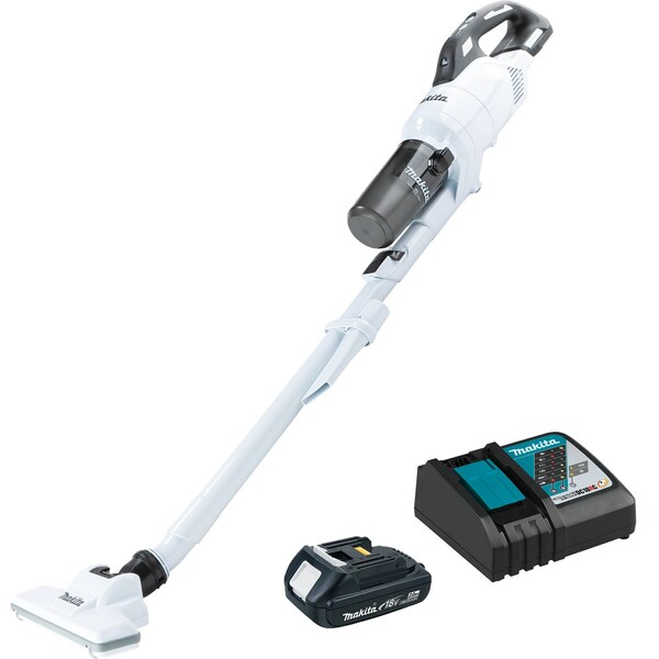Makita Cordless Upright Vacuum, 4.4 lb, 66 dB - XLC11R1W