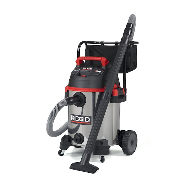 Ridgid Wet/Dry Vacuum, 16 gal., Stainless Steel, Fine Dust Filter, 187 cfm, 65 HP - 50353