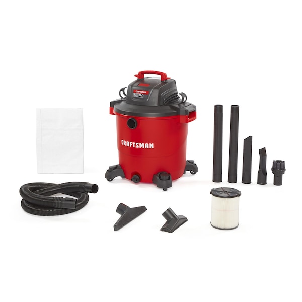Craftsman 20 Gallon 6.5 Peak HP Wet/Dry Vac, Heavy-Duty Shop Vacuum with Attachments - CMXEVBE17596