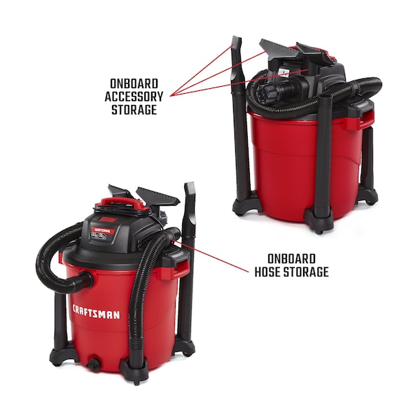 Craftsman 20 Gallon 6.5 Peak HP Wet/Dry Vac, Heavy-Duty Shop Vacuum with Attachments - CMXEVBE17596
