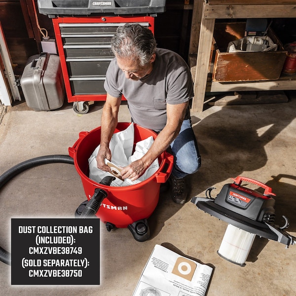 Craftsman 20 Gallon 6.5 Peak HP Wet/Dry Vac, Heavy-Duty Shop Vacuum with Attachments - CMXEVBE17596