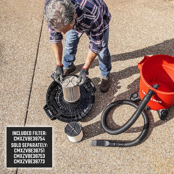 Craftsman 20 Gallon 6.5 Peak HP Wet/Dry Vac, Heavy-Duty Shop Vacuum with Attachments - CMXEVBE17596