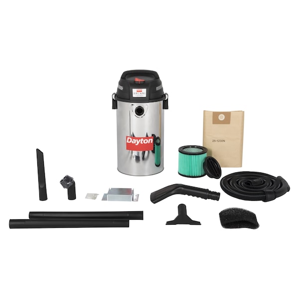 Dayton Shop Vacuum, 3 3/4 gal, 3 1/2 hp - 61HV95