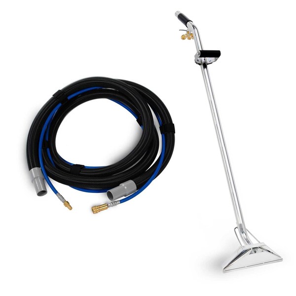 Edic 1034-11001FB Dual Jet, 12in S-Bend Wand & 2540AC-HP 25FT Vac/Sol Hose Assy for 500 PSI Units - 2534ACK-500