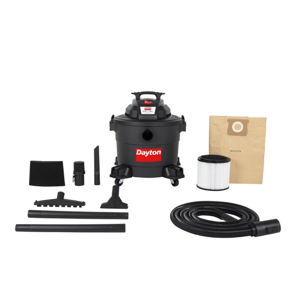 Dayton General Purpose Wet/Dry Vacuum, 10 gal, 1,080 W - 61HV83