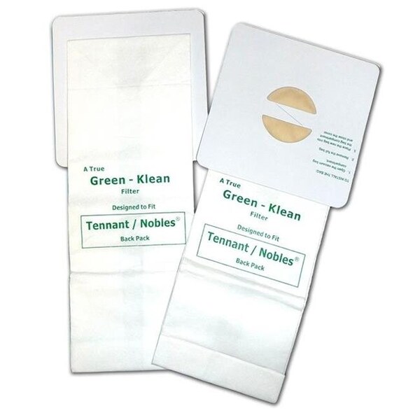 Green Klean Green Klean GK-Ten-BacPK Tennant Nobles Portapac & Models 3050; 3000 & 3040 Replacement Vacuum Bags - 10 per Case - Case of 10 - GK-TENBACPAK