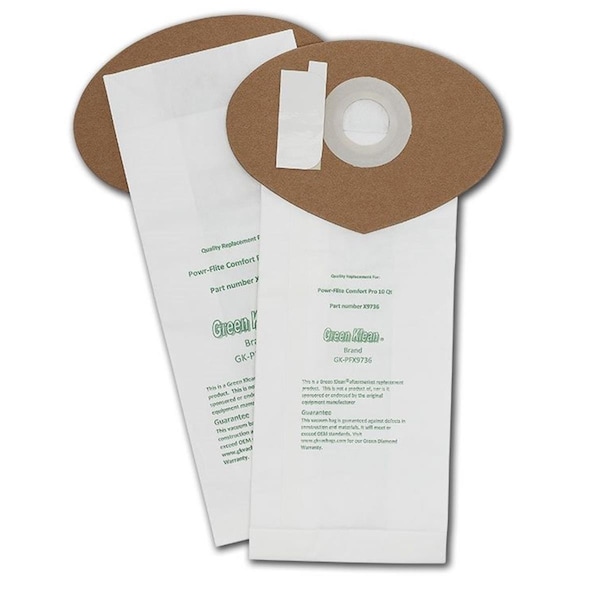 Green Klean 10 qt. Powr Flite Comfort Pro Backpack Closed Collar Replacement Vacuum Bags, 100PK - GK-PFX9736-10 QRT