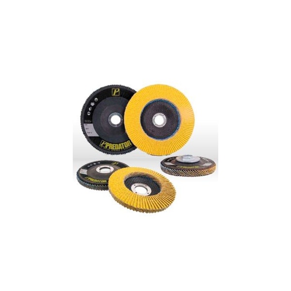 Arc Abrasives PREDATOR - Discos de láminas, Borde duro, Tamaño=4.5 in x 5/8-11 in, Grano= 36, RPM= 13,300, Paquete de 10 - 71-10813AF
