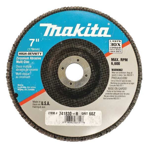 Disco Multifuncional Makita, 60 granos, para GA7001L, 7", paquete de 10 - 741830-B-10.