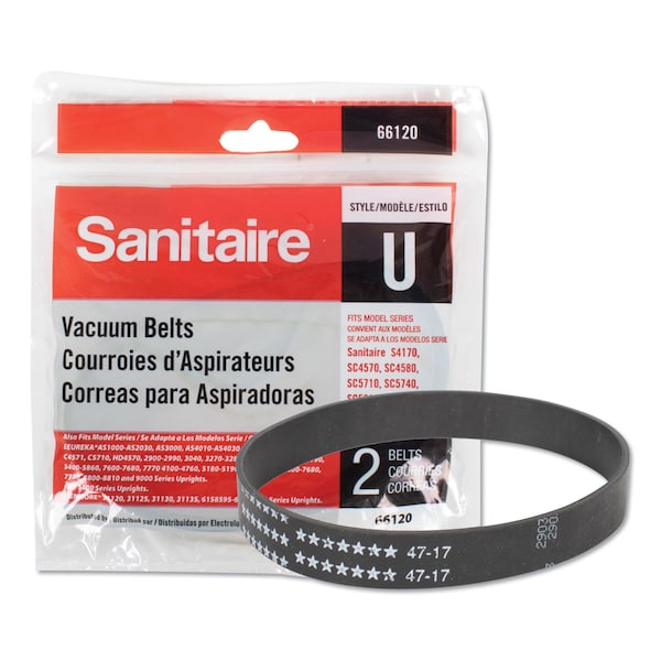 Sanitaire Upright Vacuum Replacement Belt, Flat Belt, PK2 - 66120