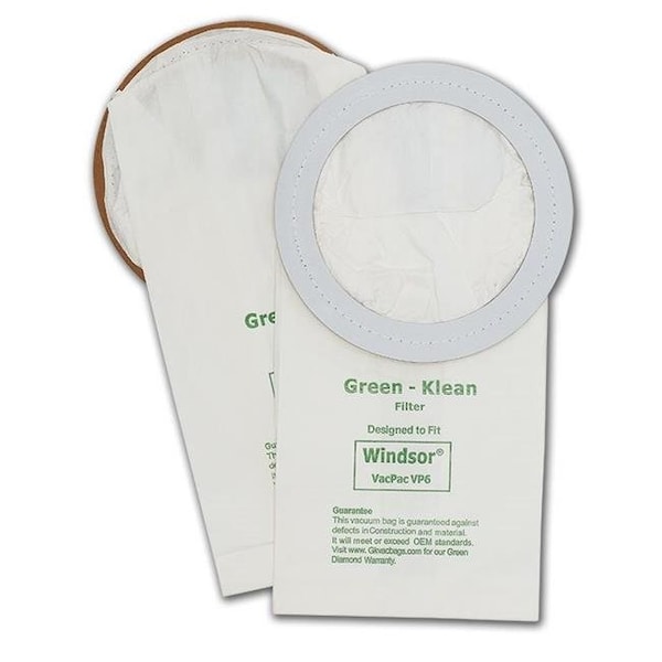 Green Klean Green Klean GK-VP6 Windsor 6 qt Backpack Replacement Vacuum Bags - 10 per Case - Case of 10 - GK-VP6