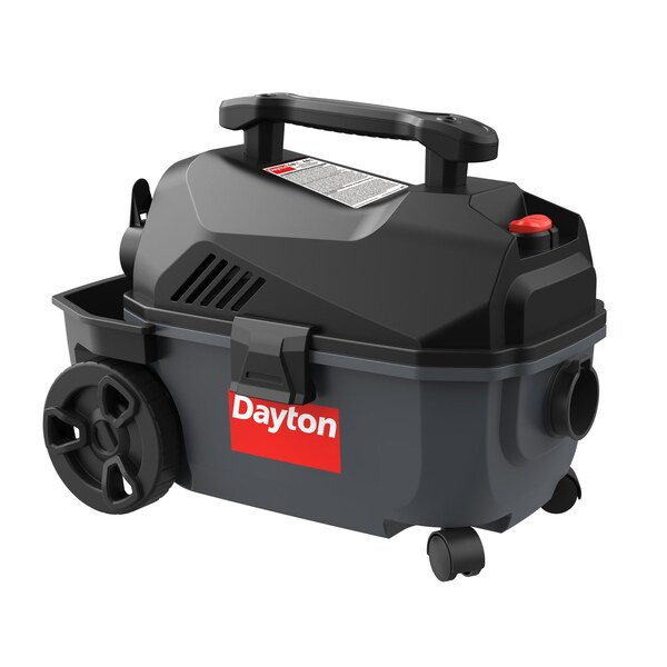 Dayton Contractor Wet/Dry Vacuum, 2.5 gal, 70 cfm - 61HV80