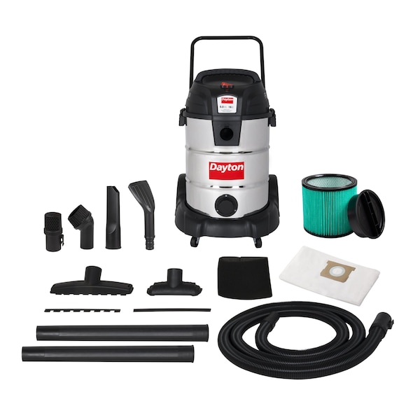 Dayton Wet/Dry Vacuum, 16 gal, 1,200 W - 61HV92