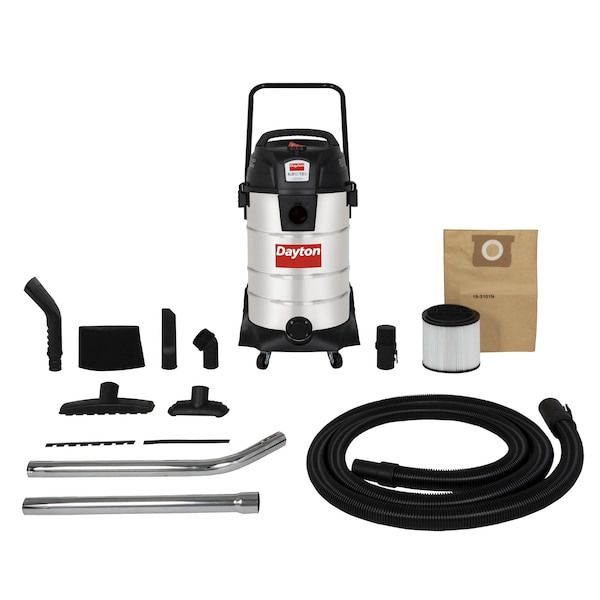 Dayton Wet/Dry Vacuum, 12 gal, 1,200 W - 61HV91