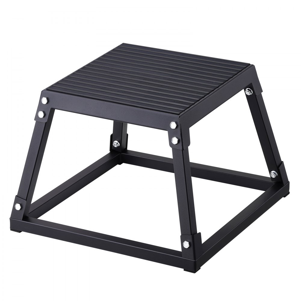 VEVOR Plyometric Jump Box, 12 Inch Plyo Box, Steel Plyometric Platform and Jumping Agility Box, Anti-Slip Fitness Exercise Step Up Box for Home Gym Training, Conditioning Strength Training, Black - TXTD12YCGTHSPEBZRV0