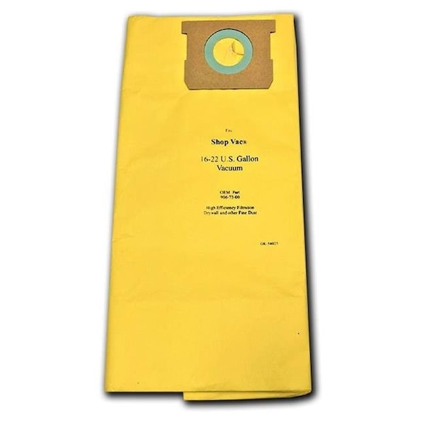Green Klean Microplus Green Klean MicroPlus For Shop Vac 906-73-00 16 - 22 Gallon High Efficiency 540-25 Replacement Paper Filter Bag For Drywall Dust  Pack of 10 - GK-54025