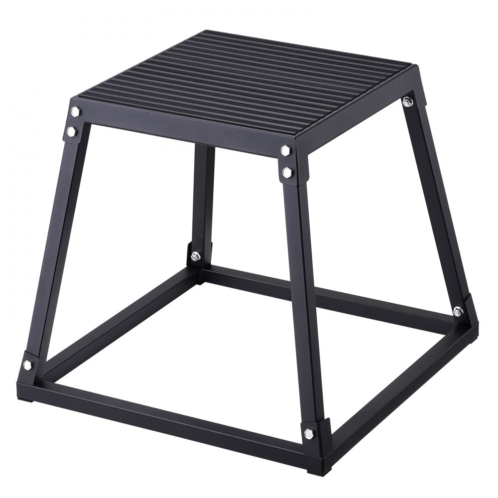 VEVOR Plyometric Jump Box, 18 Inch Plyo Box, Steel Plyometric Platform and Jumping Agility Box, Anti-Slip Fitness Exercise Step Up Box for Home Gym Training, Conditioning Strength Training, Black - TXTD18YCGTHS557XIV0