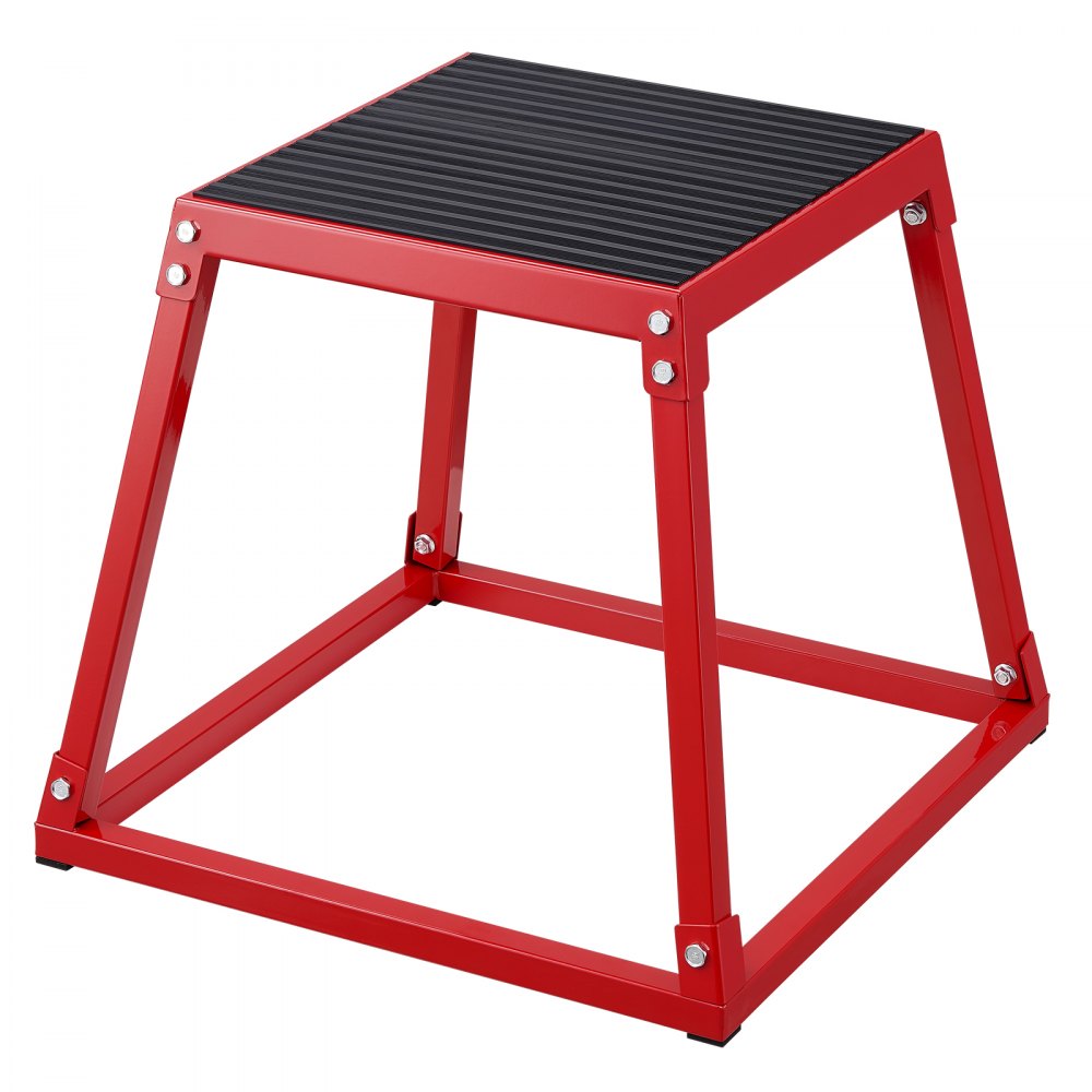 VEVOR Plyometric Jump Box, 18 Inch Plyo Box, Steel Plyometric Platform and Jumping Agility Box, Anti-Slip Fitness Exercise Step Up Box for Home Gym Training, Conditioning Strength Training, Red - TXTD18YCGTHSGS4ASV0