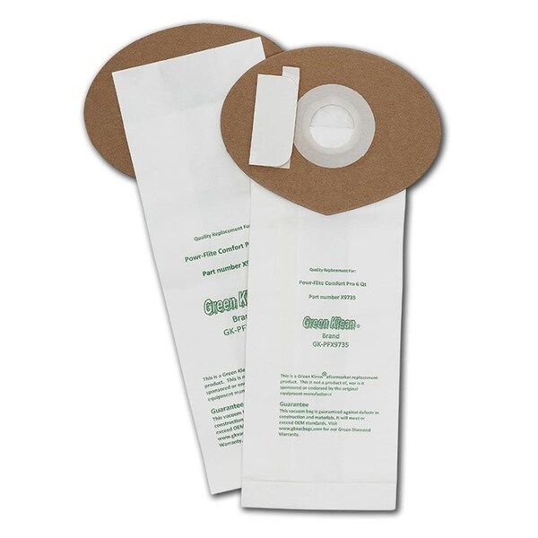 Green Klean 6 qt. Powr Flite Comfort Pro Backpack Closed Collar Replacement Vacuum Bags, 100PK - GR134987