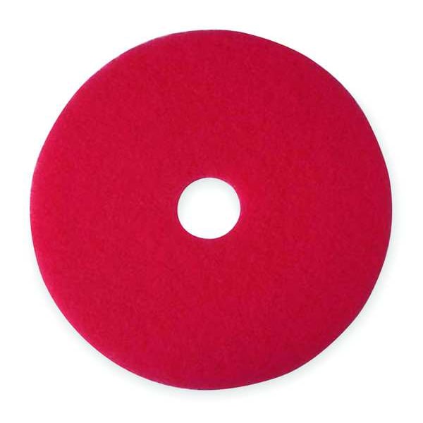 3M Buffing and Cleaning Pad, 20 In, 3 1/4 in Center Hole, Red, 5 Pack - 5100