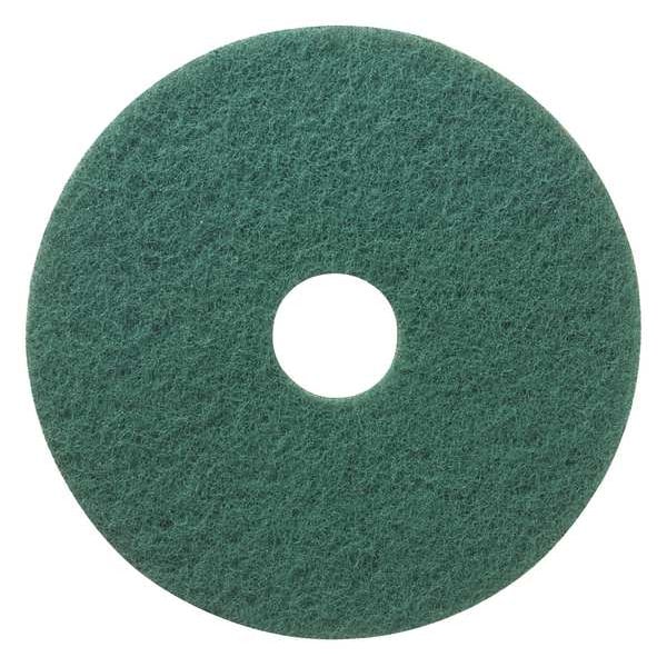 Tough Guy Buffing and Cleaning Pad, 20 In, 3 3/4 in Center Hole, Green, 5 Pack - 402W24