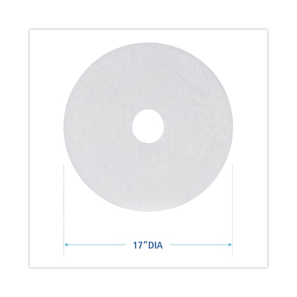 Premiere Pads Polishing Floor Pads, 17", White, PK5 - PAD 4017 WHI