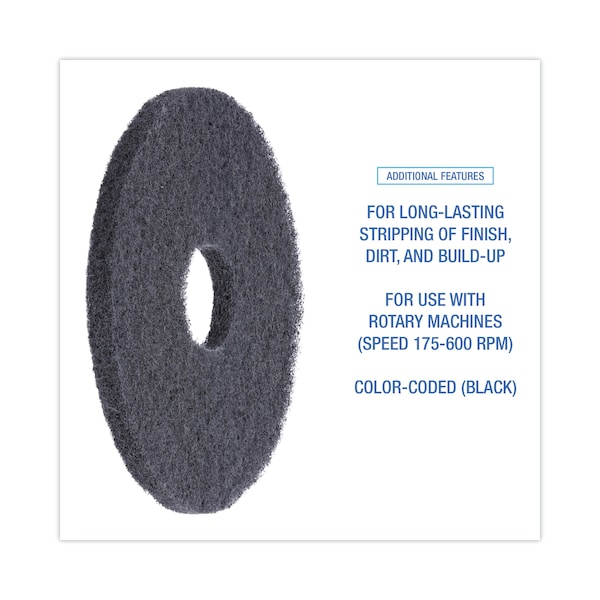 Premiere Pads Floor Pads, 13", Black, PK5 - PAD 4013 BLA