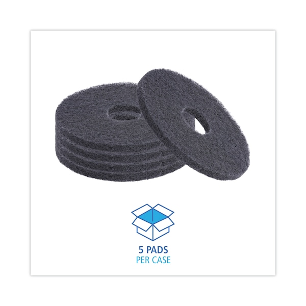 Premiere Pads Floor Pads, 13", Black, PK5 - PAD 4013 BLA