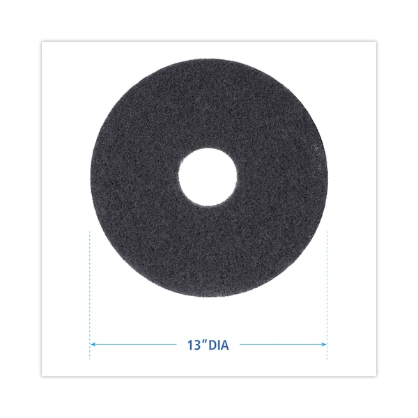Premiere Pads Floor Pads, 13", Black, PK5 - PAD 4013 BLA