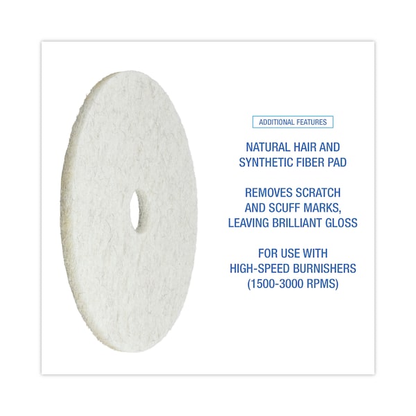 Premiere Pads FloorPads, UltraHighSpeed, 20", Natural, PK5 - PAD 4020 NAT