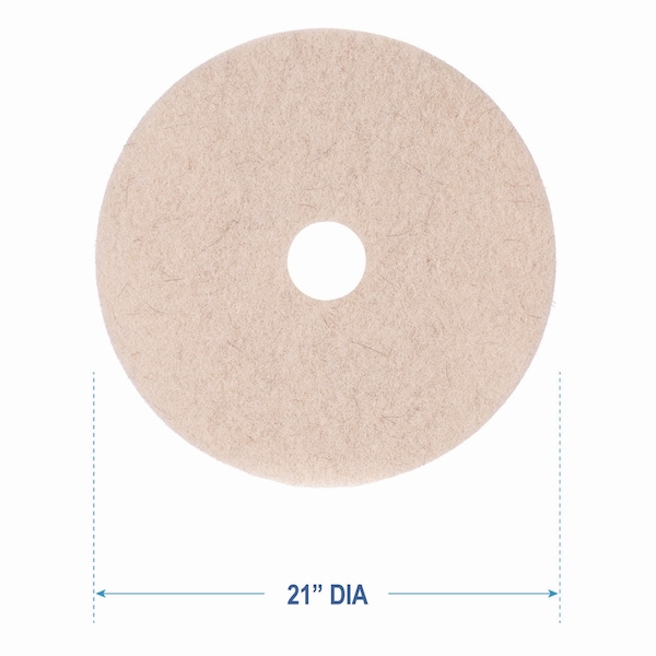 Boardwalk Natural Hog Hair Burnishing Floor Pads, 21" Diameter, PK5 - BWK4021NHE
