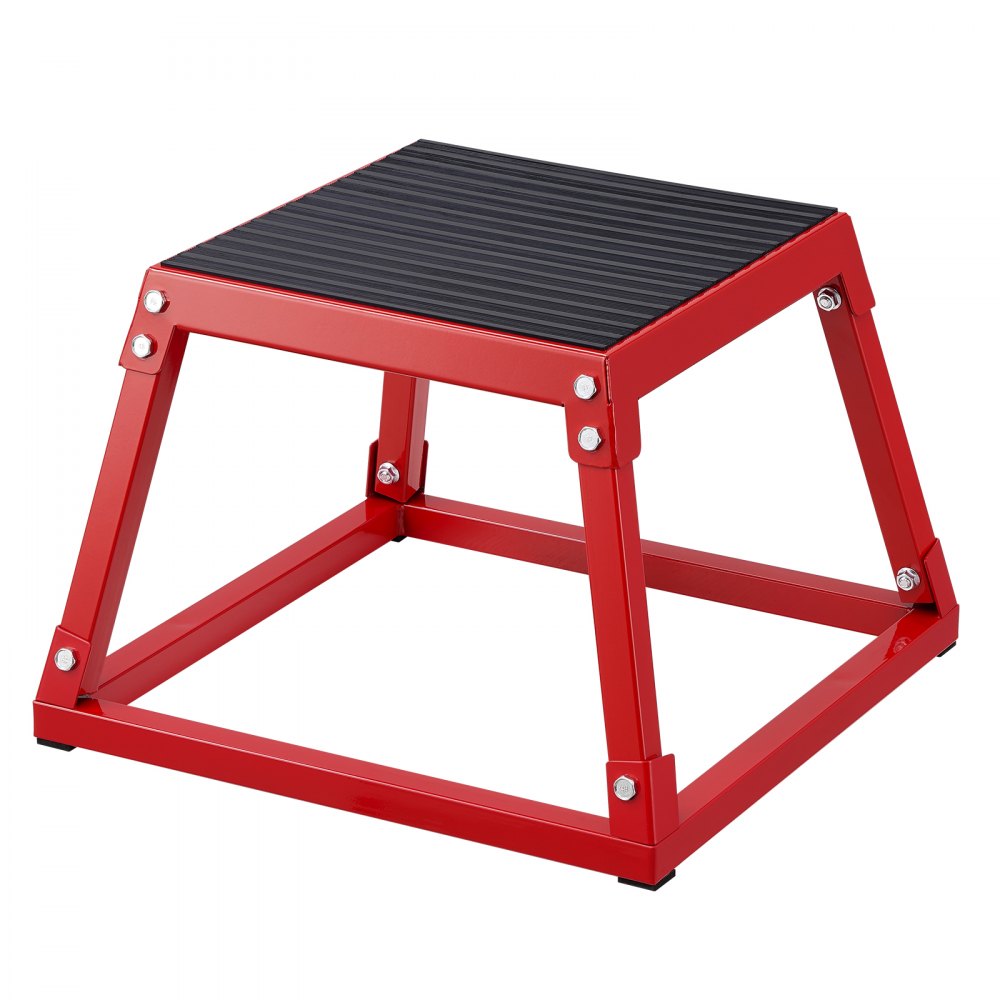 VEVOR Plyometric Jump Box, 12 Inch Plyo Box, Steel Plyometric Platform and Jumping Agility Box, Anti-Slip Fitness Exercise Step Up Box for Home Gym Training, Conditioning Strength Training, Red - TXTD12YCGTHSLFMPHV0