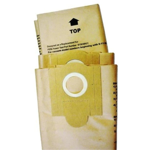 Green Klean Microplus For Fein Power 913038K01 Mini And Turbo I Replacement Paper Dust Bag, 36PK - GR134938