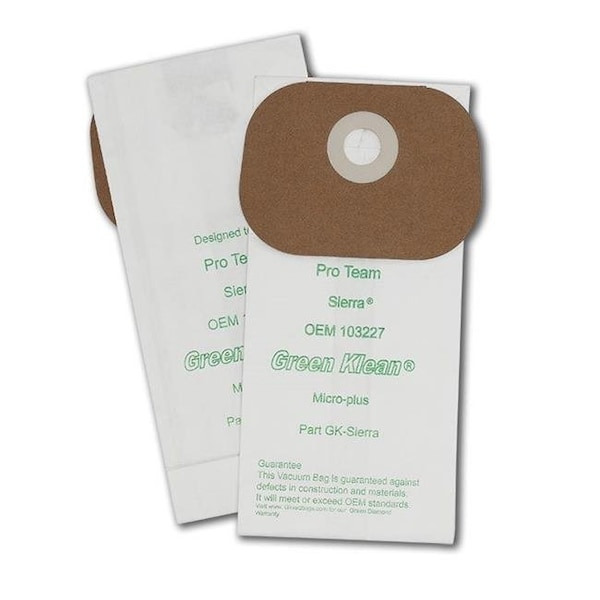 Green Klean Green Klean GK-Sierra Pro Team Sierra & Lil Hummer II Replacement Vacuum Bags - 10 per Case - Case of 10 - GK-SIERRA