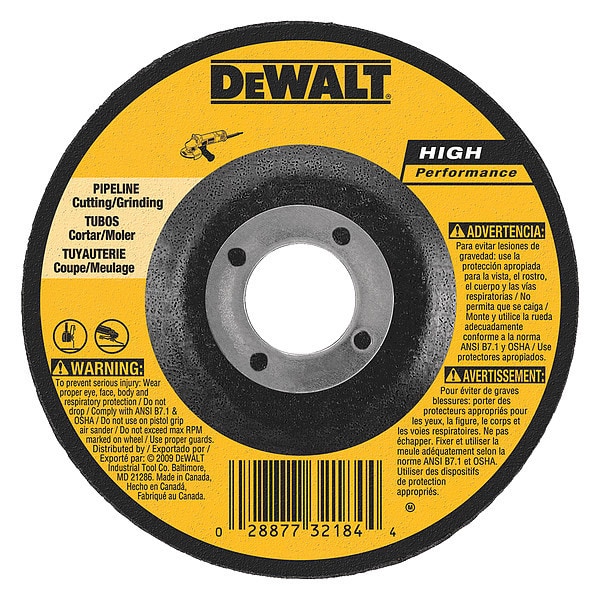 Rueda de alto rendimiento para tuberías de 7" x 1/8" x 7/8" - DW8486 de Dewalt