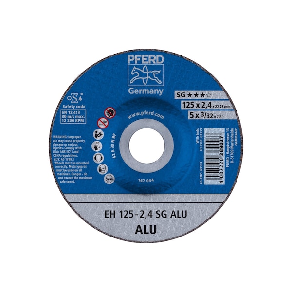 Pferd Rueda de Corte de 5" x 3/32", 7/8" A.H. - SG ALU - Tipo 27 - 63133