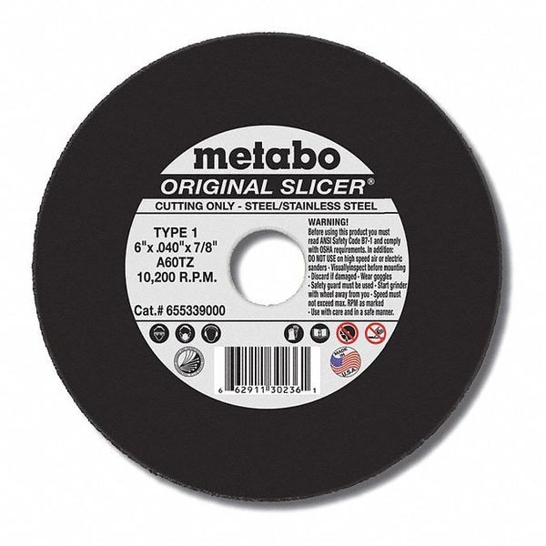 Rueda de corte Metabo, T27, A30R, 6"X1/8"X7/8" - US616313000