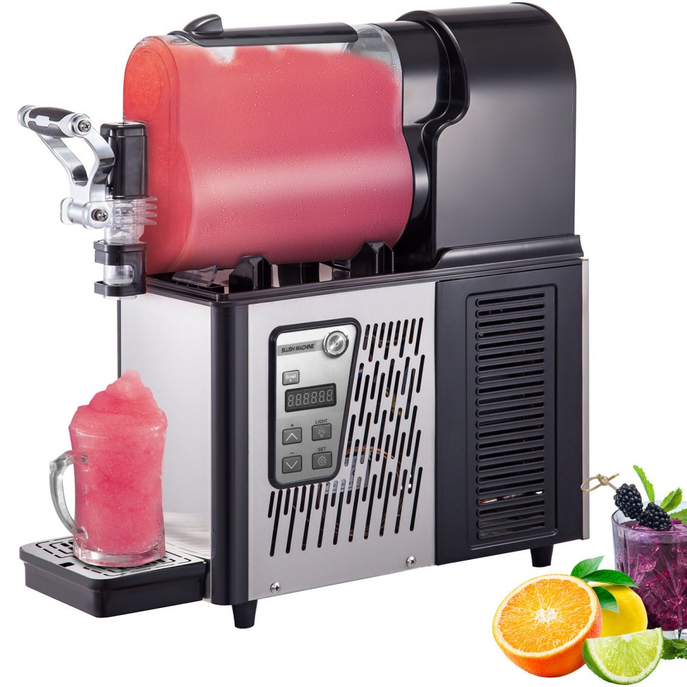 VEVOR Commercial Slushy Machine, 3L Single Bowl Slush Drink Maker, 330W Frozen Drink Machine with Temperature Preservation, Stainless Steel Home Slush Frozen Drink Machine Automatic Clean, Black - XRJMNKHS3LX1G0001V1