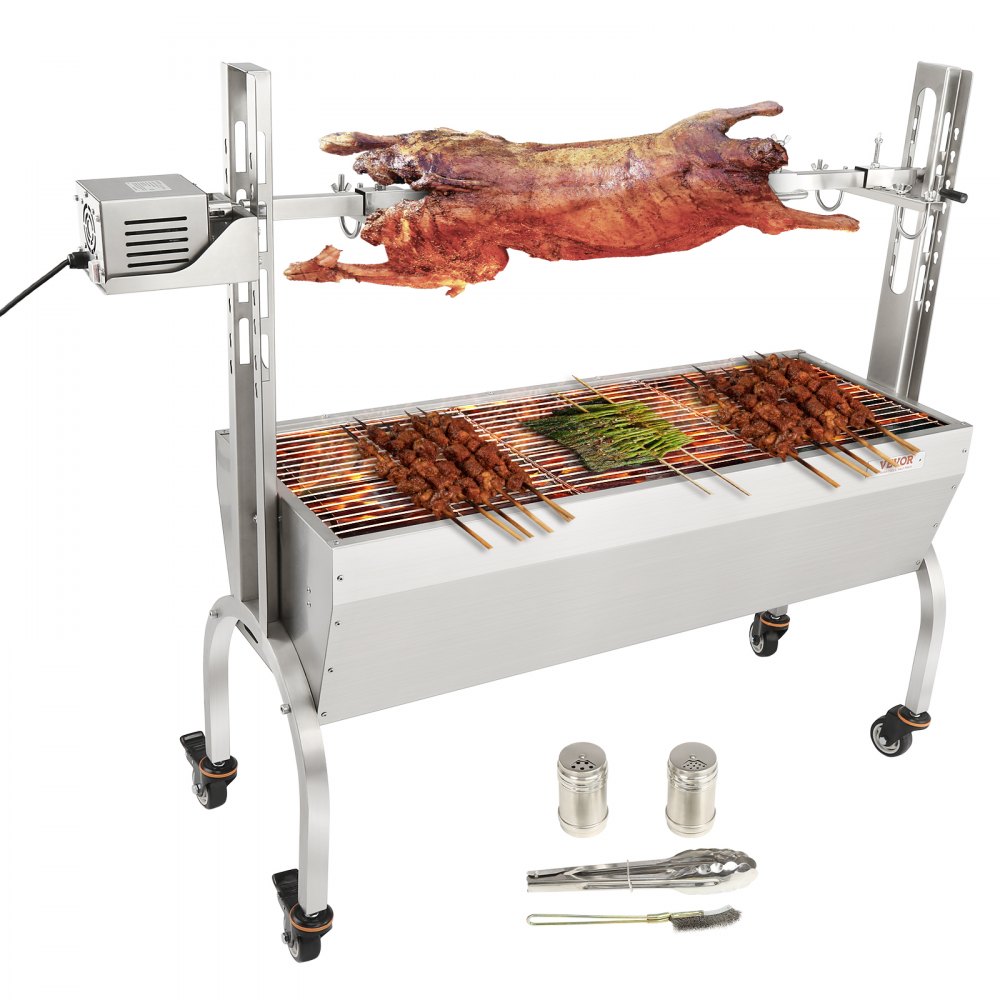 VEVOR Roaster Spit Rotisserie BBQ Grill Whole Pig Lamb Chicken Roaster 50W 90LBS - HLKD4650W60KGVPL0V1