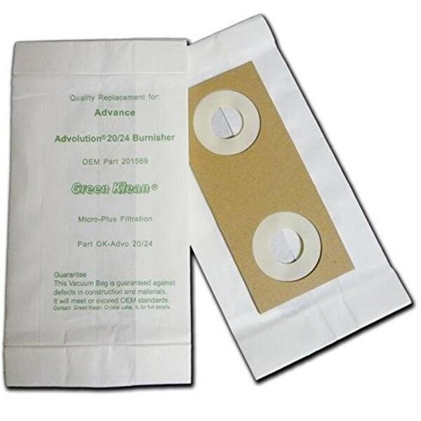Green Klean Green Klean GK-Advo 20-24 Advance Advolution Burnisher 20 by 24 Replacement Vacuum Bags - 10 per Case - Case of 10 - GK-ADVO 20/24