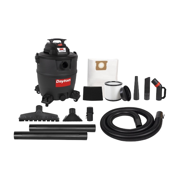 Dayton General Purpose Wet/Dry Vacuum, 16 gal, 1,080 W - 61HV85